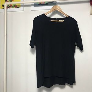 Madewell Back Zip Swing Tee — Black